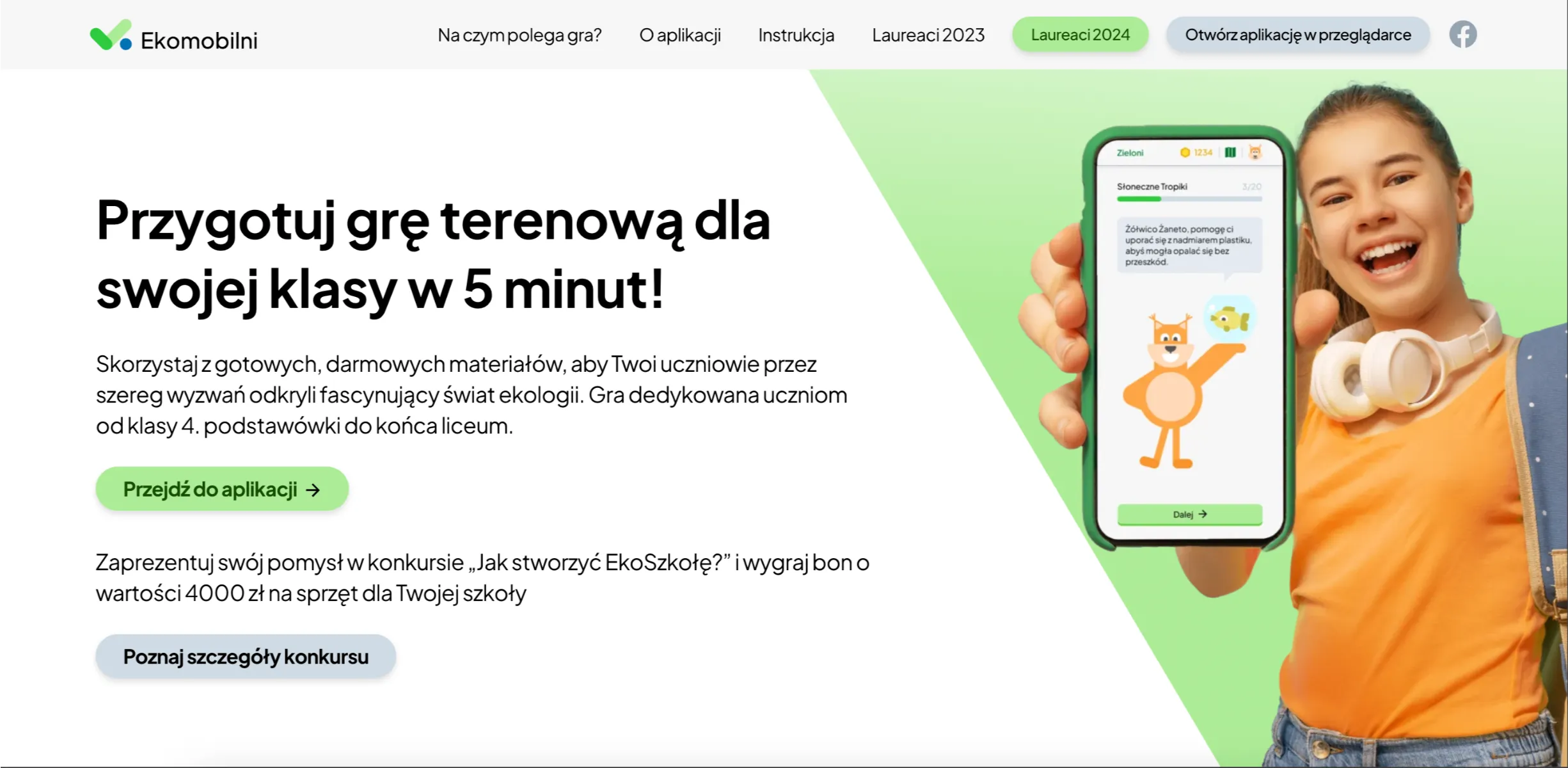 Zrzut strony głównej serwisu Ekomobilni