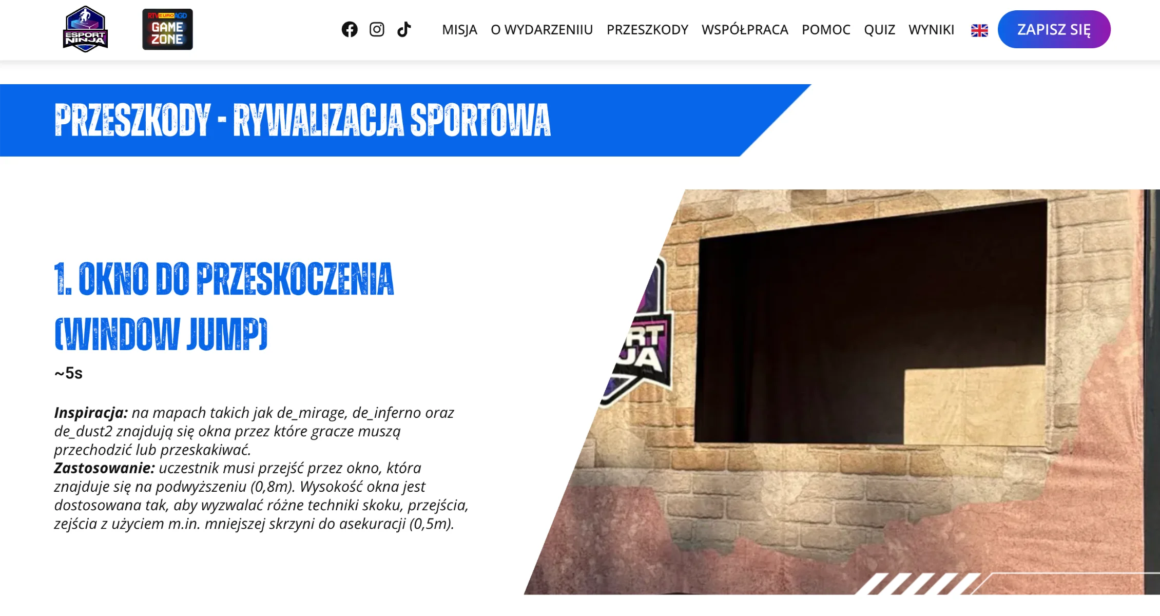 Zrzut strony głównej serwisu eSport NinjaLife