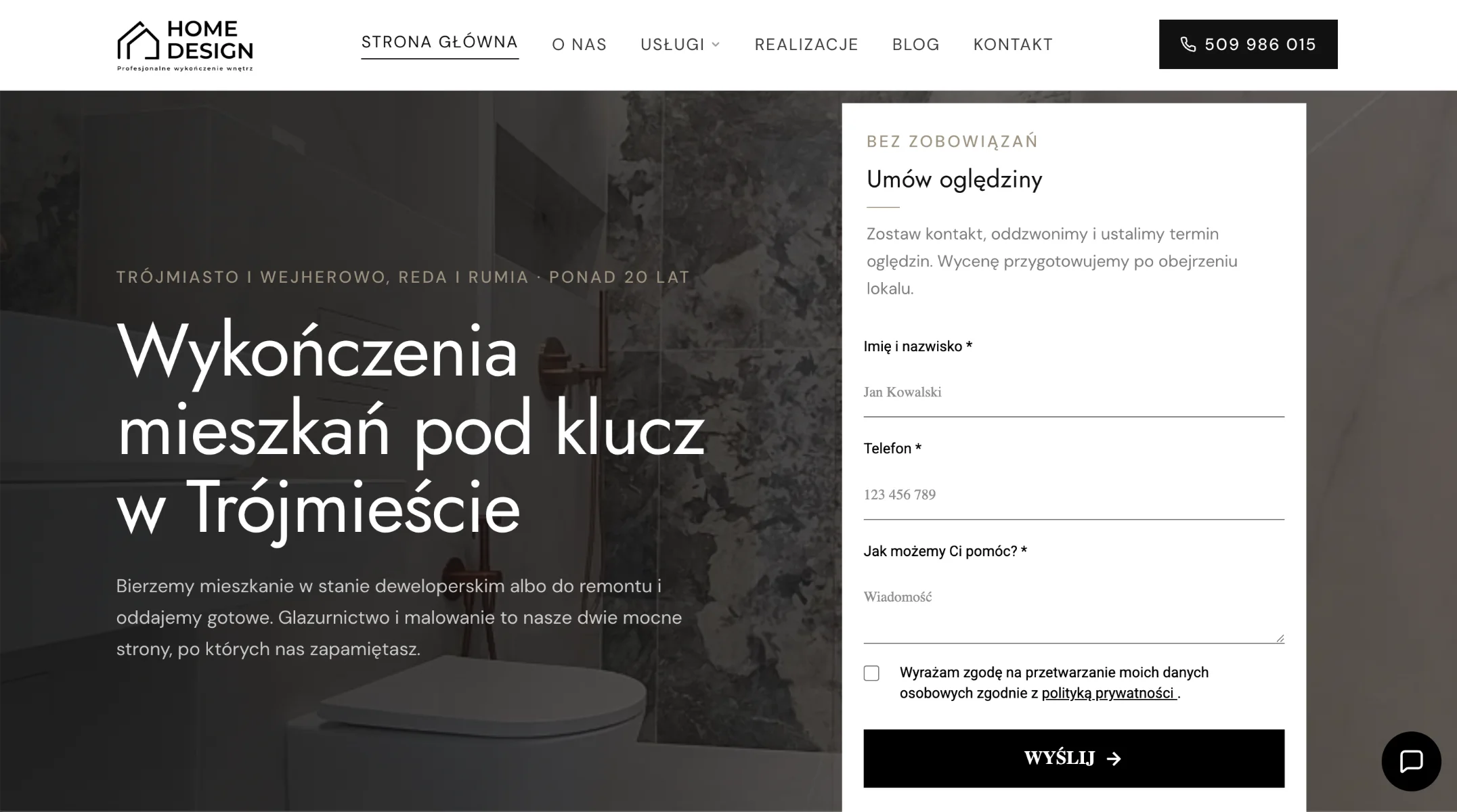 Zrzut strony głównej serwisu Langowski