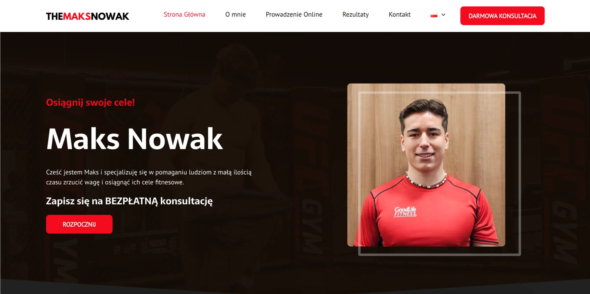 Zrzut strony głównej serwisu The Mak Snowak
