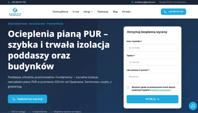 Zrzut strony głównej serwisu ANWIK