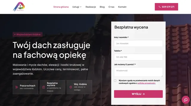 Zrzut strony głównej serwisu Artpel